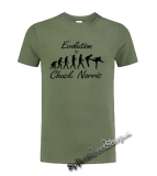 CHUCK NORRIS - Evolution - olivové detské tričko