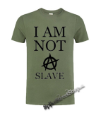 I AM NOT A SLAVE - olivové detské tričko