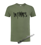 IN FLAMES - Logo - olivové detské tričko