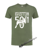 LED ZEPPELIN - Anniversary 50th - olivové detské tričko