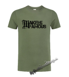 MAKE ME FAMOUS - Logo - olivové detské tričko