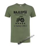 NAJLEPŠÍ TRAKTORISTA V OBCI - olivové detské tričko