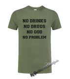 NO DRINKS, NO DRUG, NO GOD, NO PROBLEM - olivové detské tričko