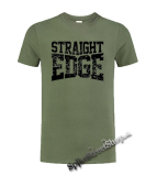 STRAIGHT EDGE - Logo - Motive 2 - olivové detské tričko