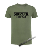 STRANGER THINGS - Logo - olivové detské tričko