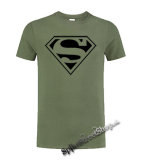 SUPERMAN - Logo - olivové pánske tričko