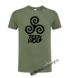 TEEN WOLF - Logo & Crest - olivové pánske tričko