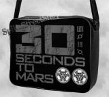 30 SECONDS TO MARS - Black/White Logo - taška na rameno 