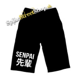 Kraťasy ANIME - SENPAI - Logo & Symbols - Ľahké  sieťované čierne letné šortky