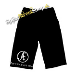 Kraťasy APOCALYPTICA - Logo Crest - Ľahké sieťované čierne letné šortky