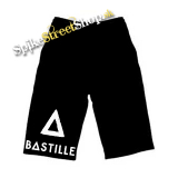 Kraťasy BASTILLE - Logo - Ľahké sieťované čierne letné šortky