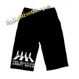Kraťasy BEATLES - Abbey Roads Silhouette - Ľahké sieťované čierne letné šortky