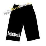 Kraťasy BEHEMOTH - Logo - Ľahké sieťované čierne letné šortky
