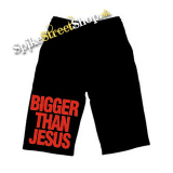 Kraťasy BIGGER THAN JESUS - Ľahké sieťované čierne letné šortky