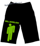 Kraťasy BILLIE EILISH - Logo & Stickman - Ľahké sieťované čierne letné šortky
