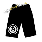 Kraťasy BITCOIN - Znak - Ľahké sieťované čierne letné šortky
