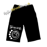 Kraťasy BLINK 182 - Logo & Smile - Ľahké sieťované čierne letné šortky