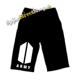 Kraťasy BTS - BANGTAN BOYS - ARMY Logo - Ľahké sieťované čierne letné šortky