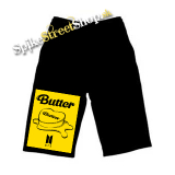 Kraťasy BTS - BANGTAN BOYS - Butter - Ľahké sieťované čierne letné šortky