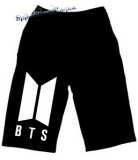 Kraťasy BTS - BANGTAN BOYS - Logo - Motive 2 - Ľahké sieťované čierne šortky
