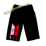 Kraťasy BTS - Emoji BT21 Logo Colour - Ľahké sieťované čierne letné šortky