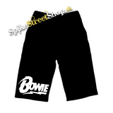 Kraťasy DAVID BOWIE - Logo - Ľahké sieťované čierne letné šortky