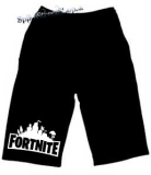 Kraťasy FORTNITE - Logo - Ľahké sieťované čierne letné šortky
