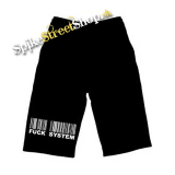 Kraťasy FUCK SYSTEM - Ľahké sieťované čierne letné šortky