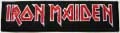 IRON MAIDEN - Červené logo na čiernom podklade - nažehlovacia nášivka