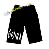 Kraťasy GOJIRA - Logo - Ľahké sieťované čierne letné šortky