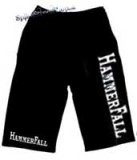 Kraťasy HAMMERFALL - White Logo - Ľahké sieťované čierne letné šortky