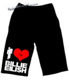 Kraťasy I LOVE BILLIE EILISH  - Ľahké sieťované čierne letné šortky