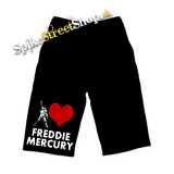 Kraťasy I LOVE FREDDIE MERCURY  - Ľahké sieťované čierne letné šortky