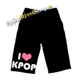 Kraťasy I LOVE K-POP - Ľahké sieťované čierne letné šortky