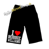 Kraťasy I LOVE ROBBIE WILLIAMS - Ľahké sieťované čierne letné šortky