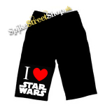 Kraťasy I LOVE STAR WARS - Ľahké sieťované čierne letné šortky