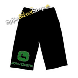Kraťasy JOHN DEERE - Logo Green - Ľahké sieťované čierne letné šortky