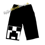Kraťasy MINECRAFT-CREEPER  - Ľahké sieťované čierne letné šortky