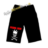 Kraťasy PEARL JAM - Skull - Voľné sieťované čierne letné šortky