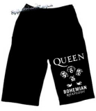 Kraťasy QUEEN - Bohemian Rhapsody - Voľné sieťované čierne letné šortky