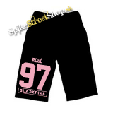 Kraťasy BLACKPINK - ROSÉ 97 - Pink Number Years - Ľahké sieťované čierne šortky