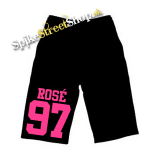 Kraťasy BLACKPINK - ROSÉ 97 - Pink Logo - Ľahké sieťované čierne letné šortky