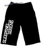 Kraťasy SLEEPING WITH SIRENS - Logo - Voľné sieťované čierne letné šortky