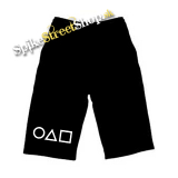 Kraťasy SQUID GAME - Icons - Voľné sieťované čierne letné šortky