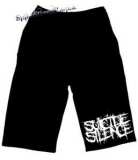 Kraťasy SUICIDE SILENCE - White Logo - Voľné sieťované čierne letné šortky