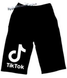 Kraťasy TIK TOK - Logo - Motive 2 - Voľné sieťované čierne letné šortky