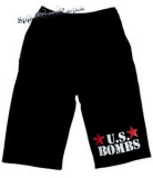 Kraťasy U.S. BOMBS - Voľné sieťované čierne letné šortky