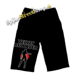 Kraťasy VELVET REVOLVER - Logo - Voľné sieťované čierne letné šortky