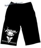 Kraťasy VENOM - Black Metal - Voľné sieťované čierne letné šortky