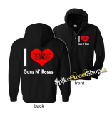 I LOVE GUNS N ROSES - čierna detská mikina na zips